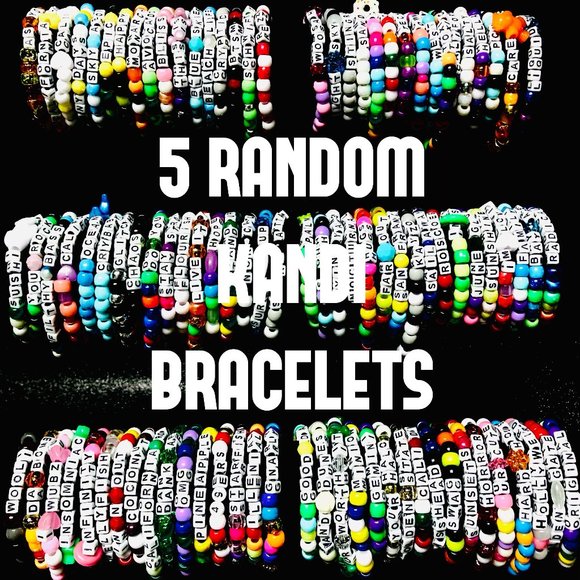 5 Random Rave / EDM Themed Kandi Bracelets - Picture 1 of 4